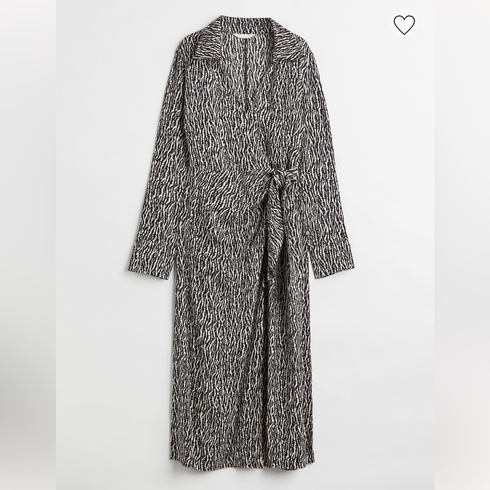 H&M Black and White Midi Dress